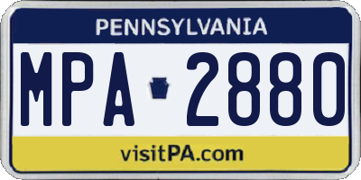 PA license plate MPA2880