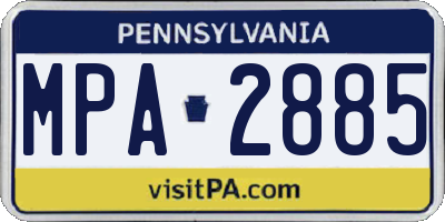 PA license plate MPA2885