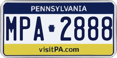 PA license plate MPA2888