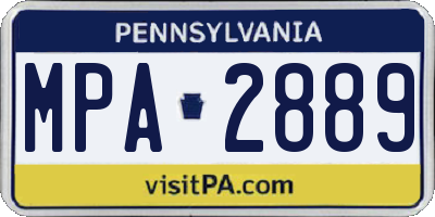 PA license plate MPA2889