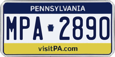 PA license plate MPA2890