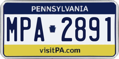 PA license plate MPA2891