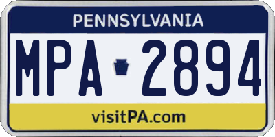 PA license plate MPA2894