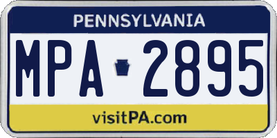 PA license plate MPA2895