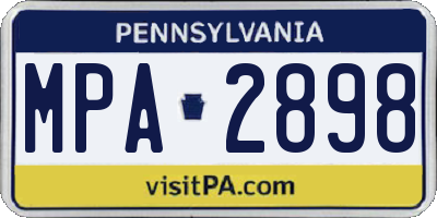 PA license plate MPA2898