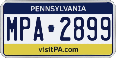 PA license plate MPA2899