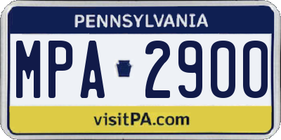 PA license plate MPA2900