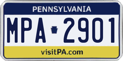 PA license plate MPA2901
