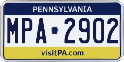 PA license plate MPA2902
