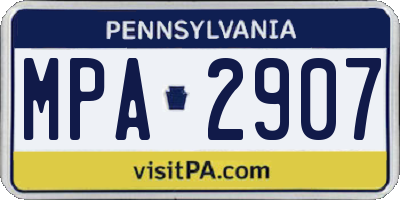 PA license plate MPA2907