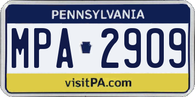 PA license plate MPA2909