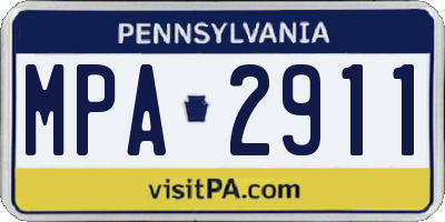 PA license plate MPA2911