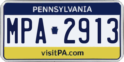 PA license plate MPA2913