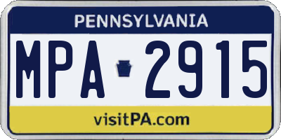 PA license plate MPA2915