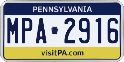 PA license plate MPA2916