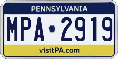 PA license plate MPA2919