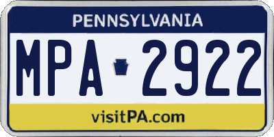 PA license plate MPA2922