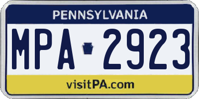 PA license plate MPA2923
