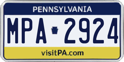 PA license plate MPA2924
