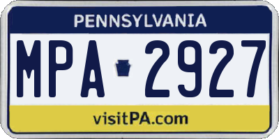 PA license plate MPA2927