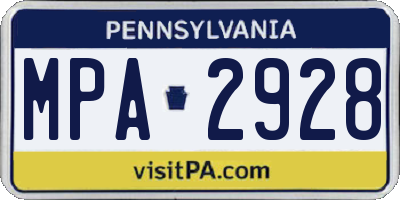 PA license plate MPA2928