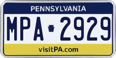 PA license plate MPA2929