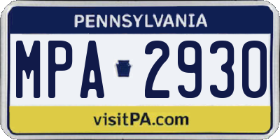 PA license plate MPA2930
