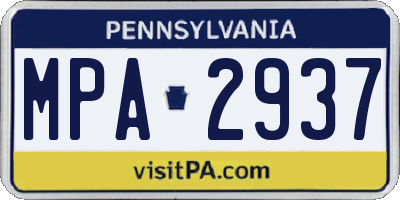 PA license plate MPA2937