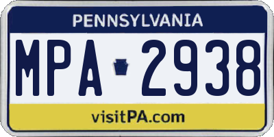 PA license plate MPA2938