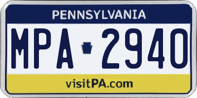 PA license plate MPA2940