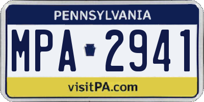 PA license plate MPA2941