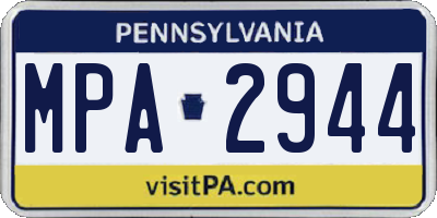 PA license plate MPA2944