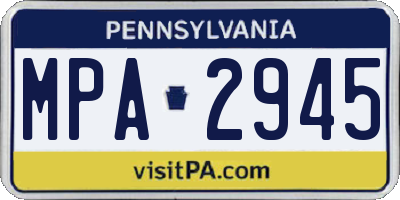 PA license plate MPA2945