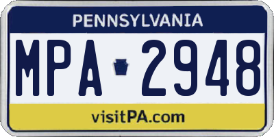 PA license plate MPA2948