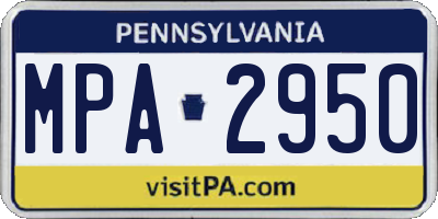 PA license plate MPA2950