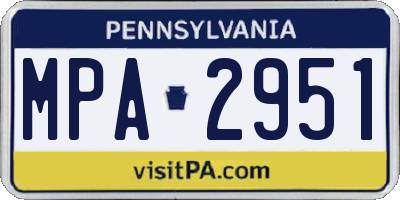 PA license plate MPA2951