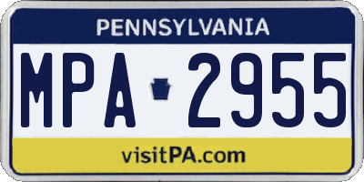 PA license plate MPA2955