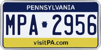 PA license plate MPA2956