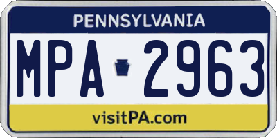 PA license plate MPA2963