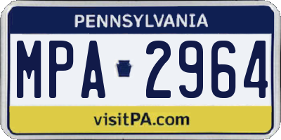 PA license plate MPA2964