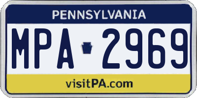 PA license plate MPA2969