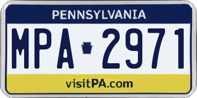 PA license plate MPA2971