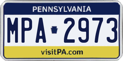 PA license plate MPA2973