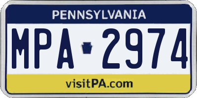 PA license plate MPA2974