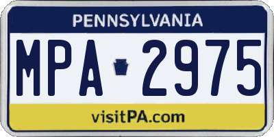 PA license plate MPA2975