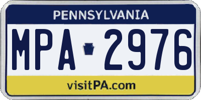 PA license plate MPA2976