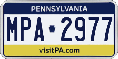 PA license plate MPA2977