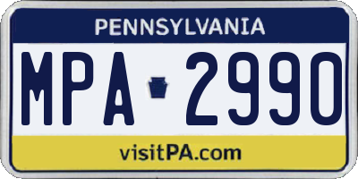 PA license plate MPA2990