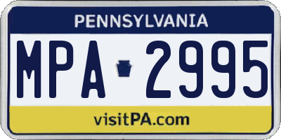PA license plate MPA2995