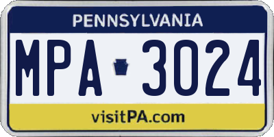 PA license plate MPA3024
